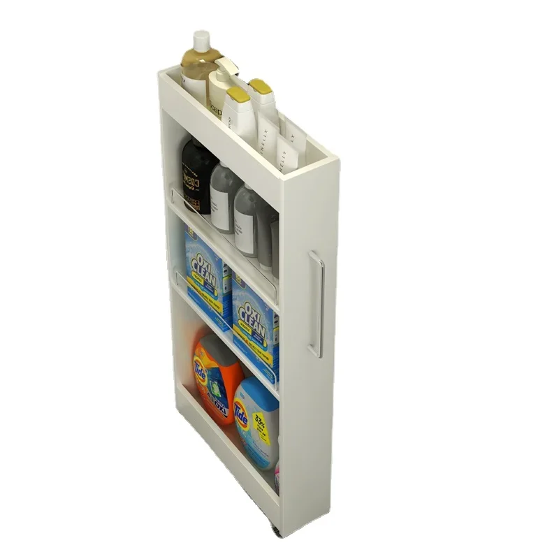 

Refrigerator Side Hidden Trolley Super Narrow Storage Cabinet behind Bathroom Door