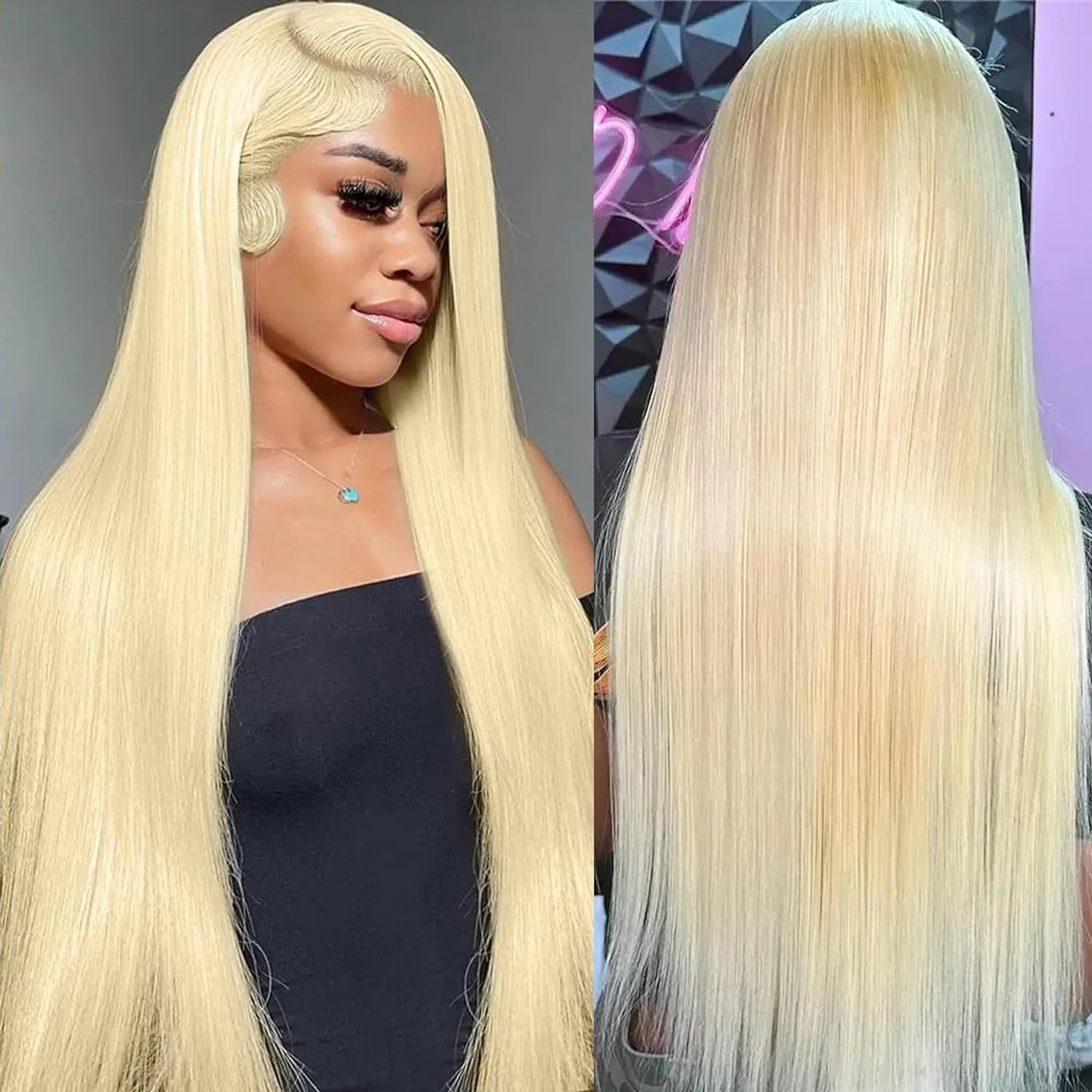 13x4 13x6 HD Transparent Full Lace Frontal Wigs 613 Honey Blonde Wig Human Hair Colored Straight Human Hair Wig 613 Honey Blonde Wig Lace Front Wigs For Women 28 32 Inches