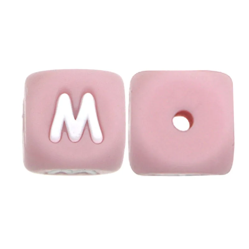 20pcs/Lot Pink 12mm Square Silicone Letter Beads For Jewelry Making DIY Bracelet Necklace Earrings Pen Etc Handmade Accessories image 3