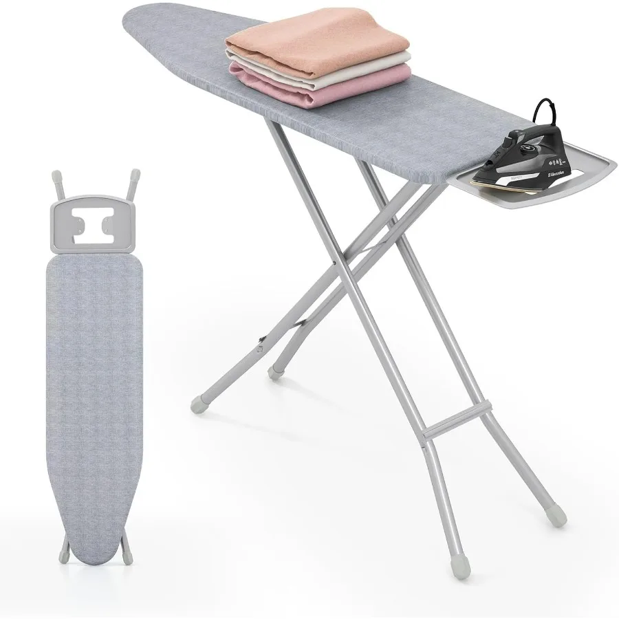 

Ironing Board Full Size, 57” x 15” Foldable Iron Stand w/ 7-Level Height Adjustable, Heat-Resistant Ironing Cover, Heavy-Duty Me