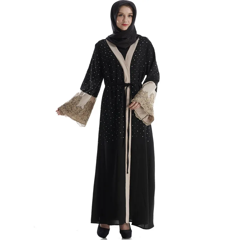 Moda islamska Abaya muzułmańska codzienna sukienka damska elegancka haftowana sukienka Maxi szata