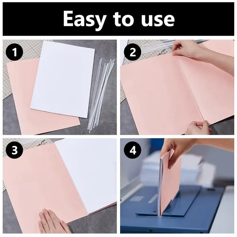 AB34-240Pcs White Thermal Glue Strips, Thermal Pictures Binding Glue Strips For Albums Crafts 11.3X0.1Inch