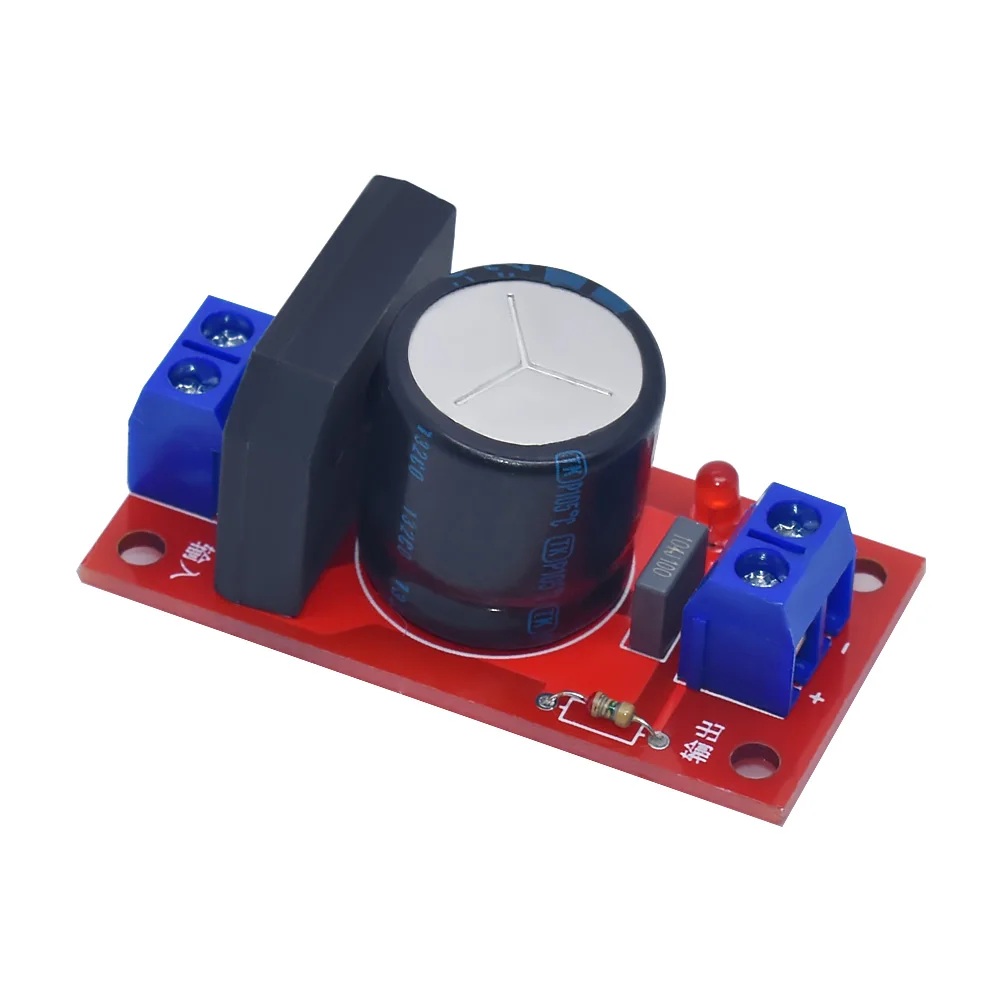 Rectifier 8A With Red LED Indicator AC Single Power to DC Single Source Amplifier Board Module Rectifier Filter Power Board