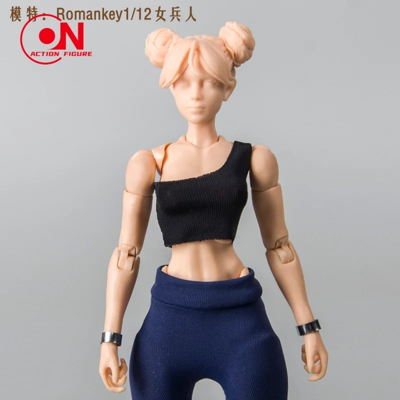 CHILI Escala 1/12: Conjunto de Roupa (Colete, Saia e Calças) de Cor Sólida para Bonecas e Figuras de Ação Femininas de 6'' (CF Romankey Soldier)