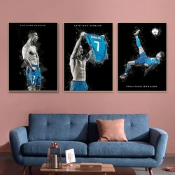 Carteles de estrellas de fútbol famosas, arte de pared, pinturas en lienzo e impresiones, imágenes para el hogar, decoración de sala de estar, regalos de recuerdo para fanáticos del fútbol