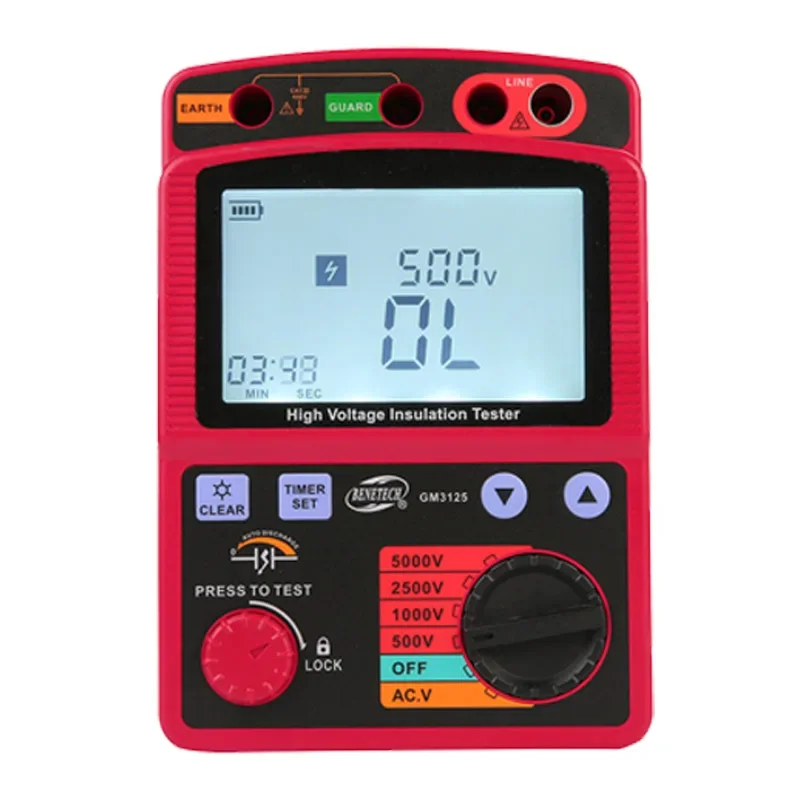 GM3125 High Voltage 5KV Insulation Resistance Tester Meter 1T Ohm PI