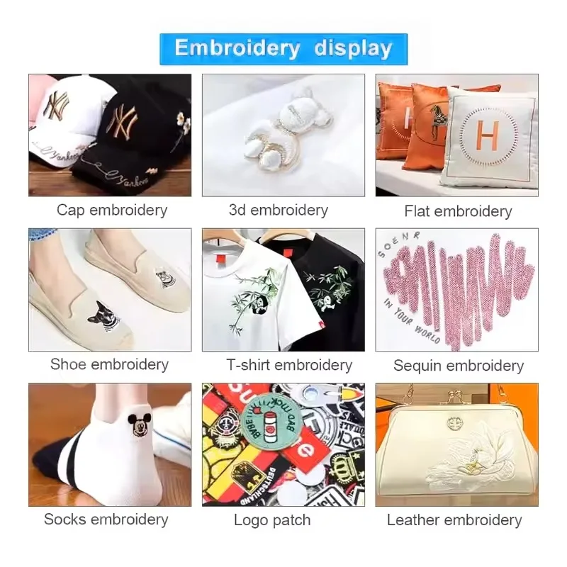Automatic Single Head 9 Needles Household Garment Hat Embroidery Machine 1200rpm Multi Color Computerized Embroidery Machine
