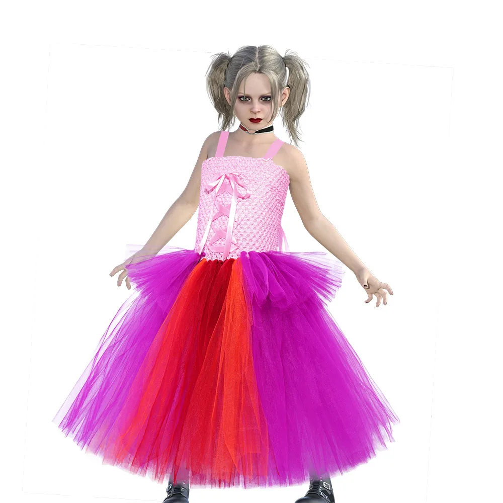 

Girls Hocus Pocus Inspired Sarah Costume Tutu Dress Kids Halloween Children Cosplay Witch Costume Fancy Dress Up Tulle Dresses