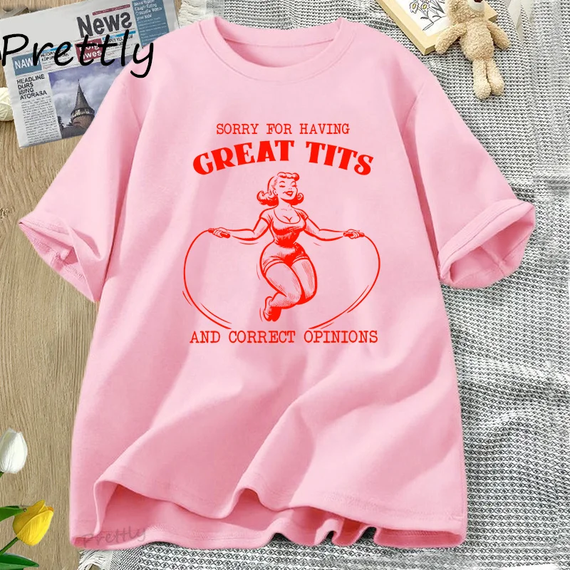 آسف للحصول على كبير الثدي تي شيرت مضحك النسوية الساخرة تي شيرت خمر النسوية التي شيرت الجرافيك قميص مطبوع الملابس #4