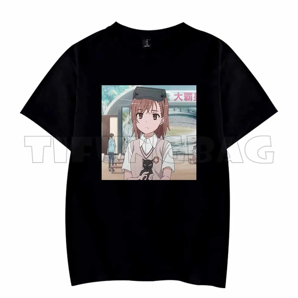 Anime A Certain Scientific Railgun Espers Mikoto Misaka Fashion T-Shirts Short Sleeve O Neck Tops Women Men T Shirt Tee Unisex