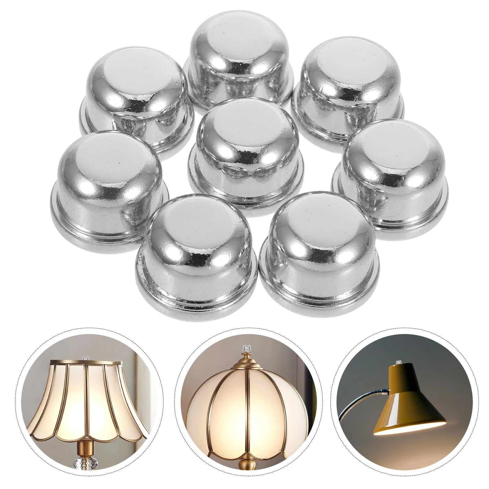 

8 Pcs Metal Table Lamp Cover Finials for Lamps Decorative Shade Component Harp Knob Iron 1/4-28 Ball