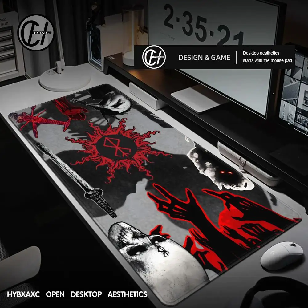 

Guts sword in berserk Mouse Mat Berserk Guts Gamer Gaming Mouse Pad Computer Accessories Big Keyboard Laptop Padmouse Speed Desk