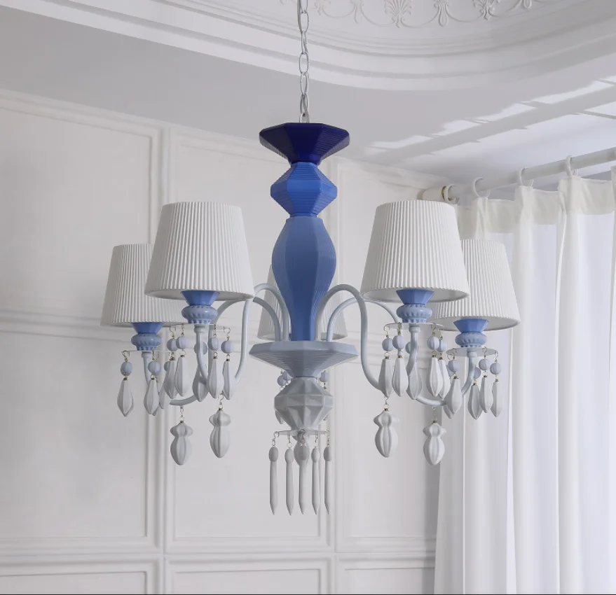

Modern Nordic Pendant Lamp Ceramic Design Deco Chandelier D66cm H55cm 5Lights Home Vintage Pendant Light, Colorful Pendant Lamp