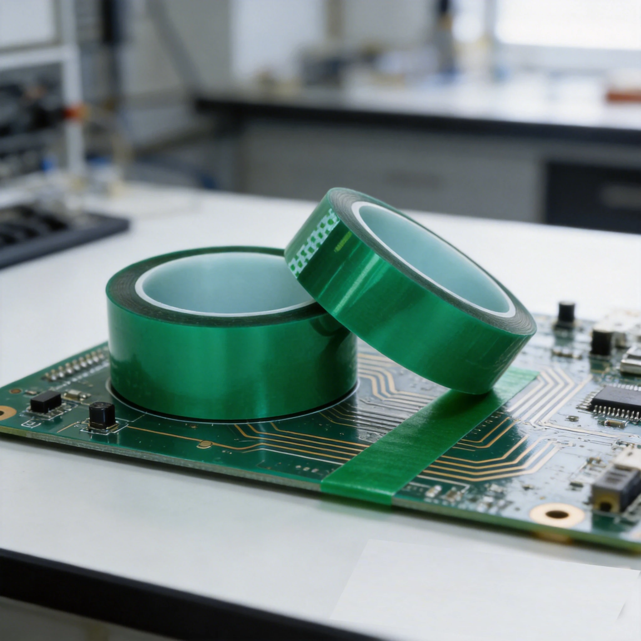 5 Rolls Green PET Tape 50mm x 33m High Temperature Insulation Tape for Lithium Battery Pack PCB Circuit Board Protection