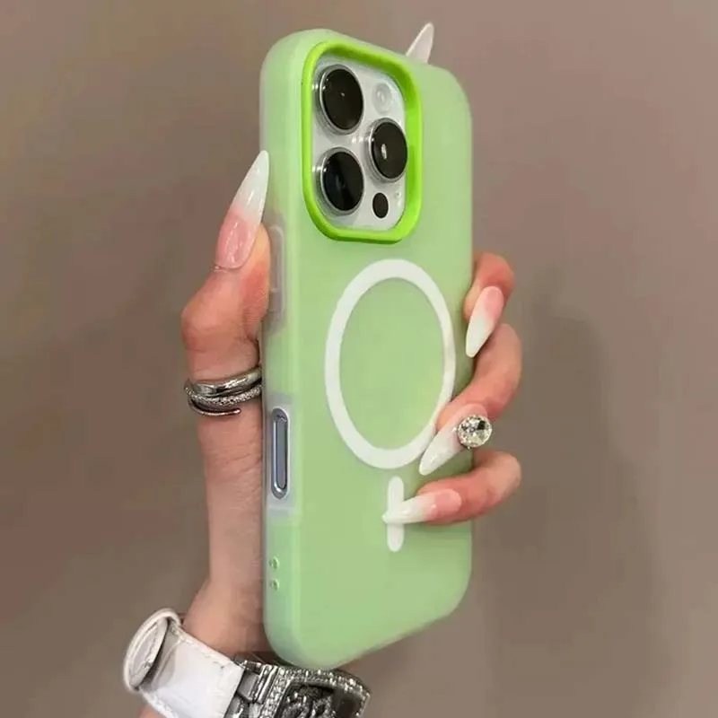 Funda de lujo tipo caramelo 2 en 1 para Magsafe para iPhone 17 16 15 14 Plus 13 11 12 ProMax Air, magnética con borde protector 6