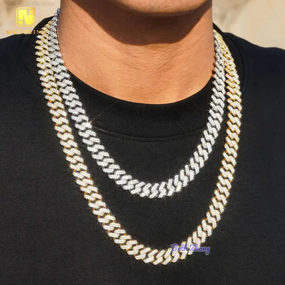 

12mm Miami Cuban Link Chain 18k Gold Plated Brass Men Cuban Necklace Iced Out Zirconia Necklace Bracelet