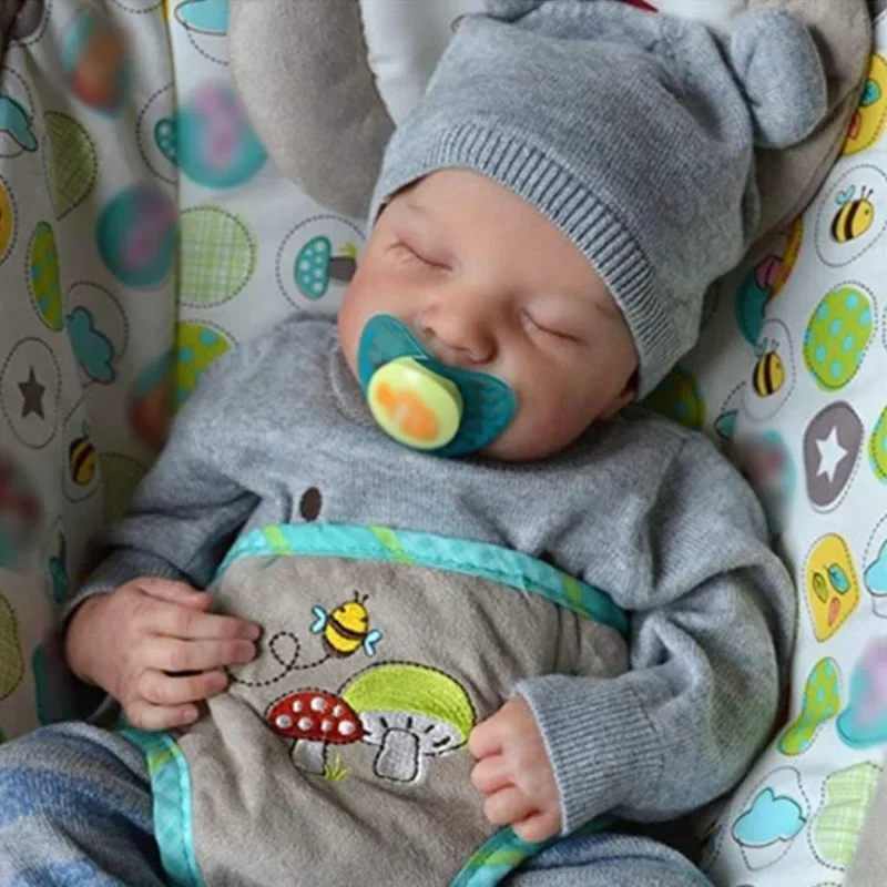 48cm Finished Doll Pouplar Levi Reborn Toddler Doll Full Silicone/cloth Body Soft Cuddle Body Handmade Doll Bonecas Bebe Toys