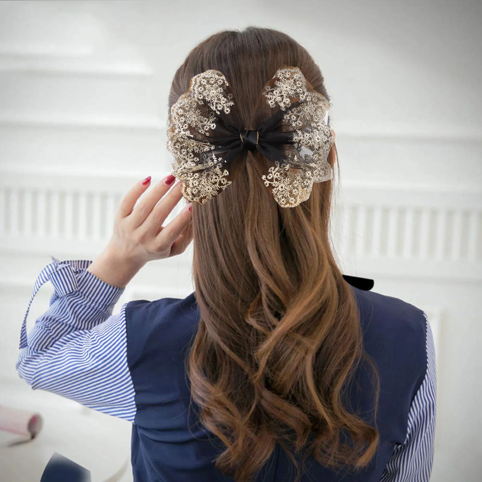 

Lace Hairpin Bow Large Barrette Bows Clips Bowknot bow bowknot clip bow barrette thick thin straight curly hair firmly hold