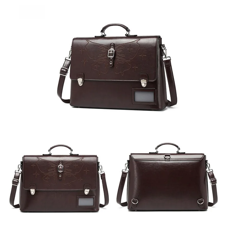 Japanese Handheld Schoolbag Women's Backpack Luxury Genuine Leather Briefcase JK Uniform Bag Second Layer Cowhide Crossbody Bag
