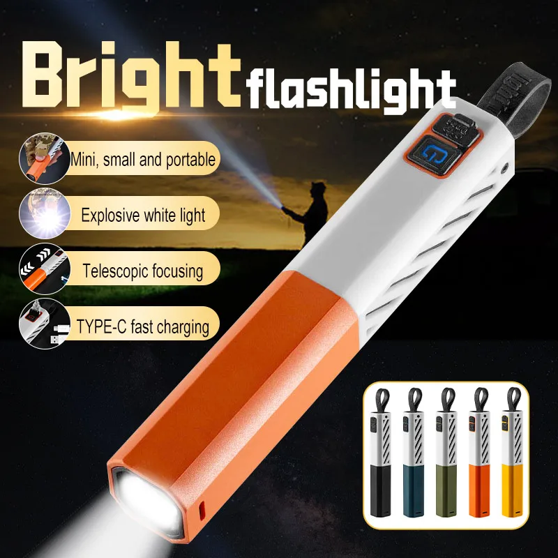 5 modos de iluminação poderosa lanterna led usb recarregável tocha portátil zoomable luz acampamento para caminhadas ao ar livre emergência