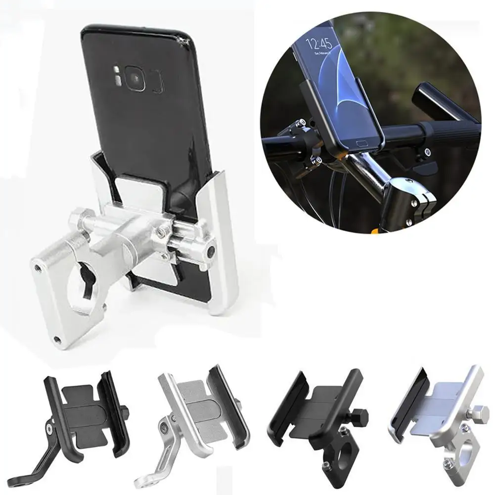 

Phone Holder Sturdy Motorcycle Bike Handlebar Phone Mount With Silicone Cushion Suitable For 4-7 Inch Phones 20-30mm Handlebar