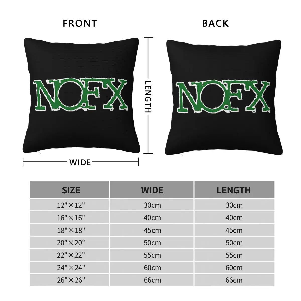 Nofx Band Final Tour Skull Square Pillowcase غطاء وسادة من البوليستر ديكور مريح رمي وسادة لغرفة المعيشة المنزلية #2