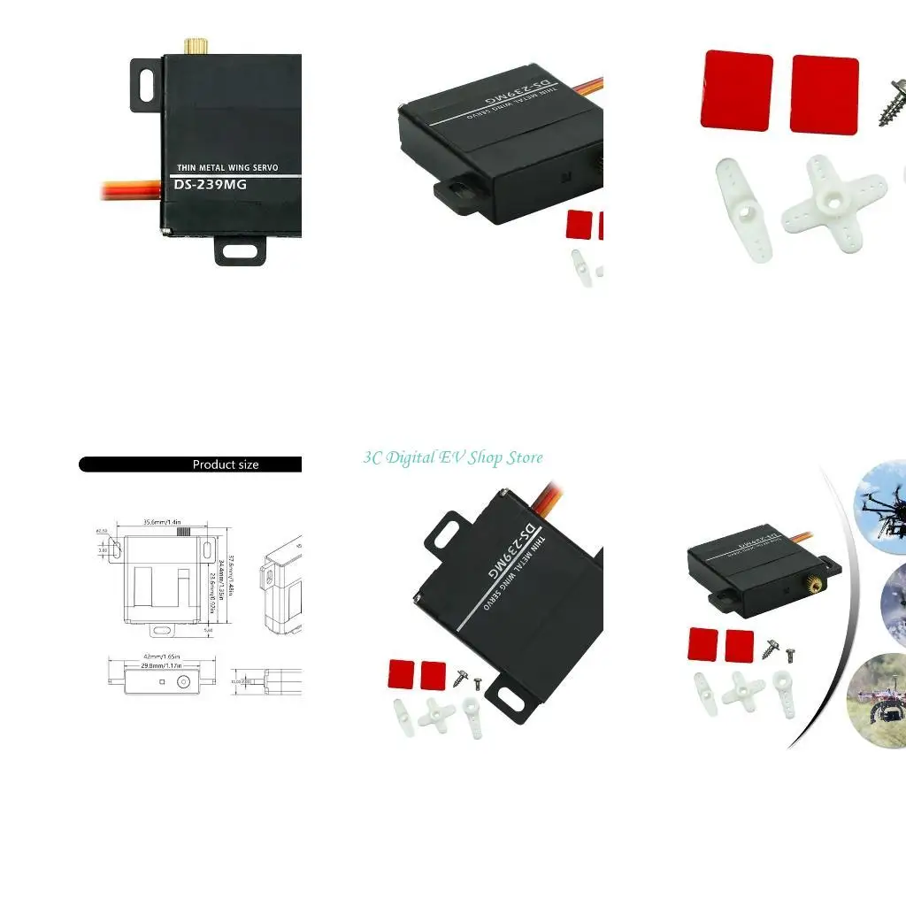 

E74D DS239MG Цифровой сервопривод с быстрым откликом для моделей самолетов DIY с металлическими шестернями и высокой крутящей