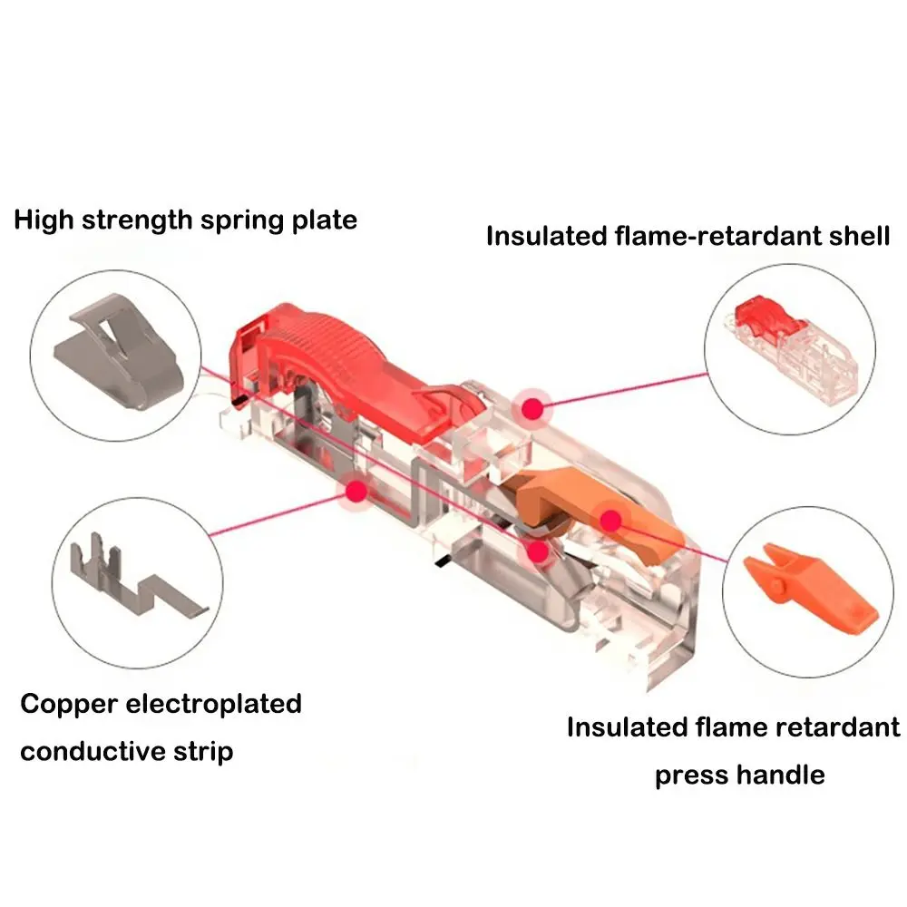 Złącze szybkiego okablowania typu T Łączanie swobodnego typu Złącze przewodu Uniwersalna kompaktowa listwa zaciskowa Push-in Małe złącze okablowania