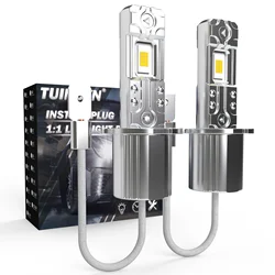 2 Stuks H3 Super Led Lampen 80W Auto Verlichting Auto Led Lampen Auto Lichtbron Dc 12V-24V 6500K Witte Mistlamp Auto Koplamp Auto