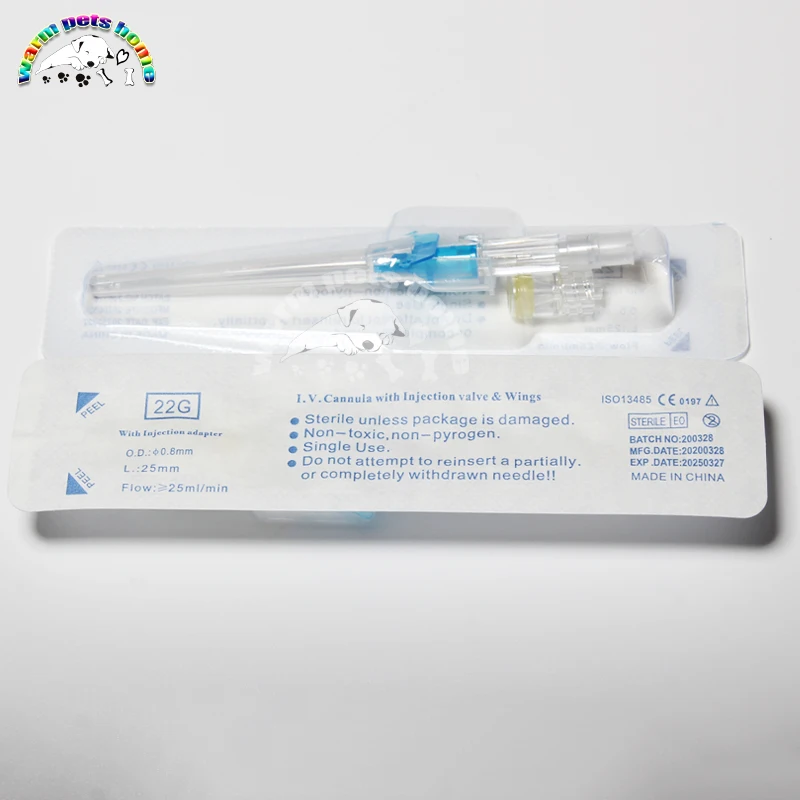 50pcs Sterile IV Cannula With Heparin Cap Disposable Butterfly IV Cannula Intravenous Injection Catheter Veterinary Consumables