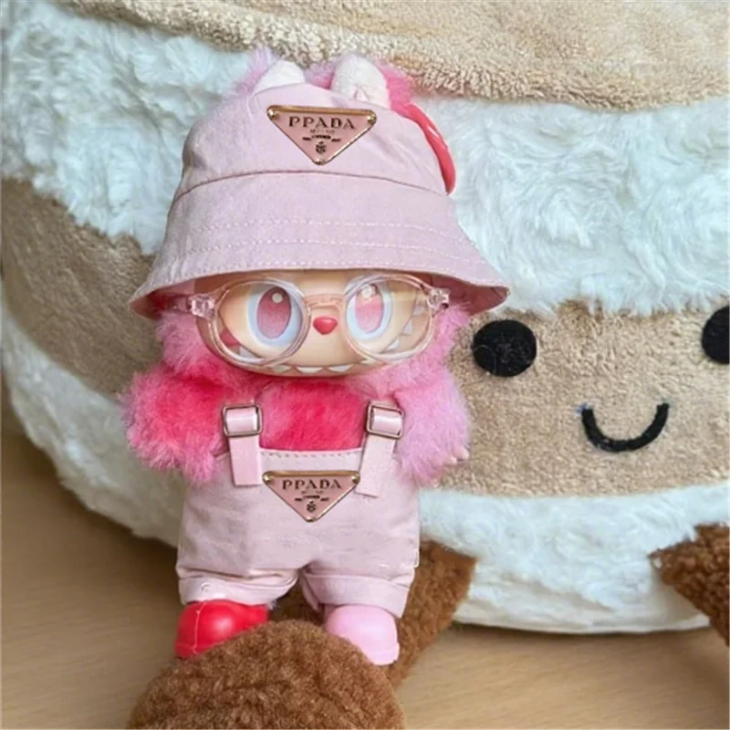 Ropa para muñeca Labubu de 15 y 17cm, traje, sombrero, bolsa, ropa básica, conjunto de zapatos y gafas, accesorios DIY, juego de fiesta sentado, Juguetes