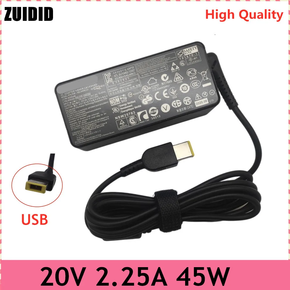 20V 2.25A 45W USB محمول AC محول الطاقة شاحن لينوفو اليوغا 2 11 11S S1 K2450 T431S X230 X240 X240S E575 ADLX45NCC3A