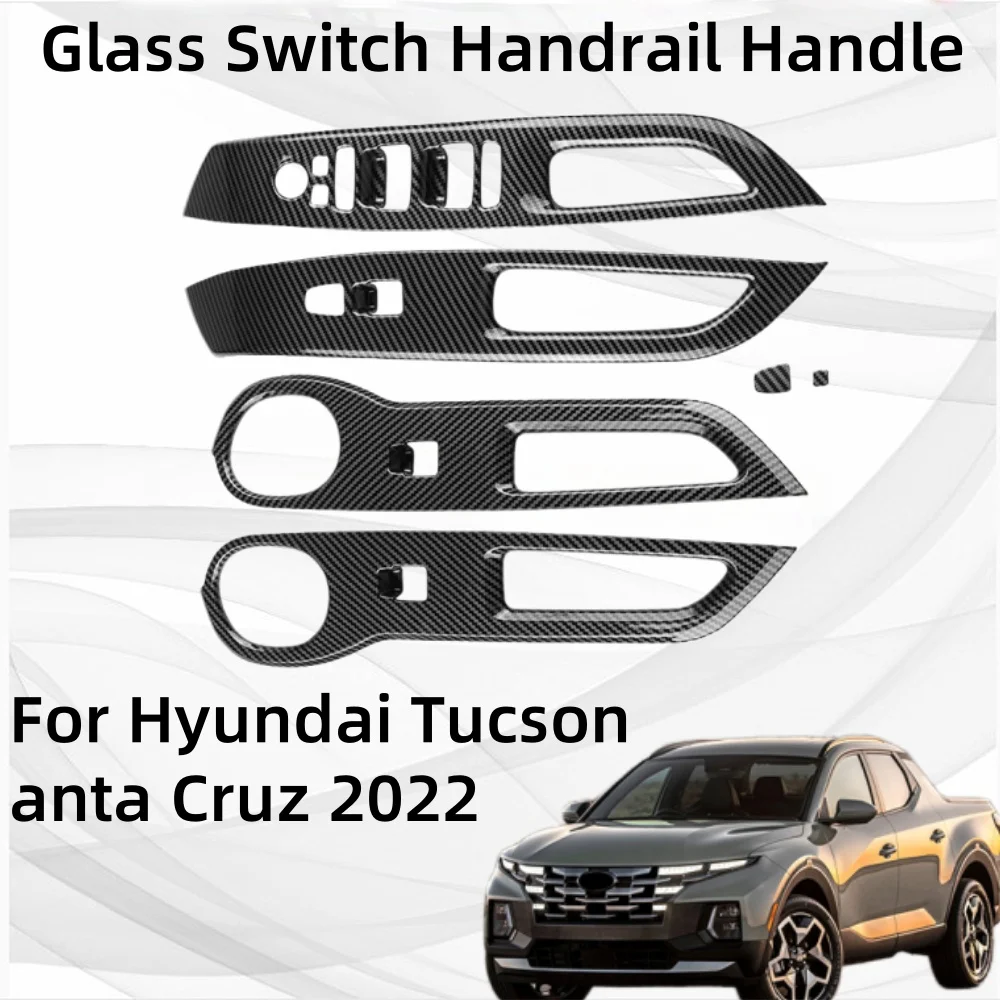 

Carbon Fiber Glass Switch Handrail Handle For Hyundai Tucson anta Cruz 2022 Car Accessories Car interior decoration replacement