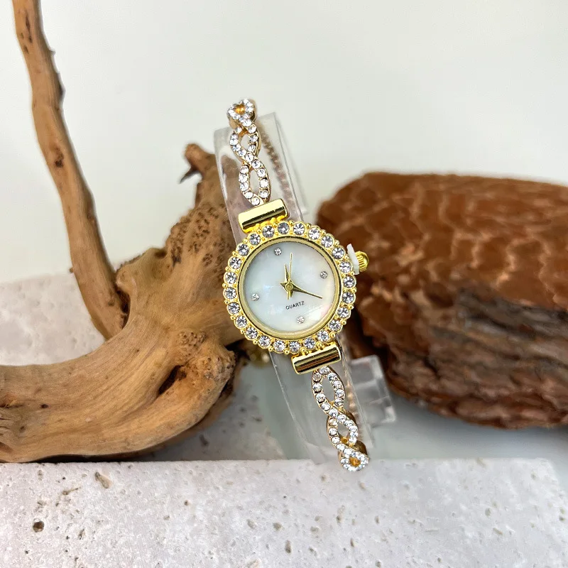 ساعة نسائية كوارتز بسيطة بمينا صغير وسوار ساعة نسائية على مدار الساعة #3