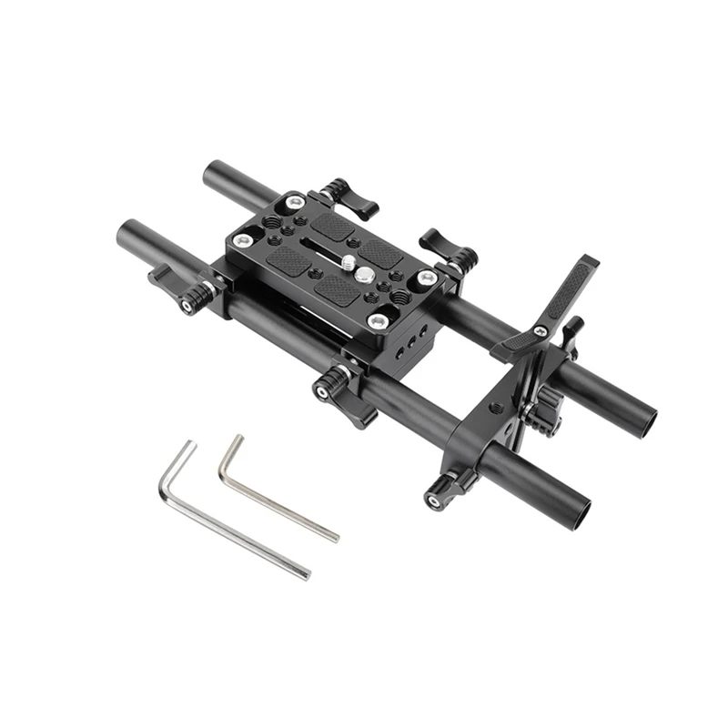 

Camera Mounting Plate Pro DSLR Shoulder Mount Support Rig Tripod Mount Plate With Lens Support 15Mm Rods