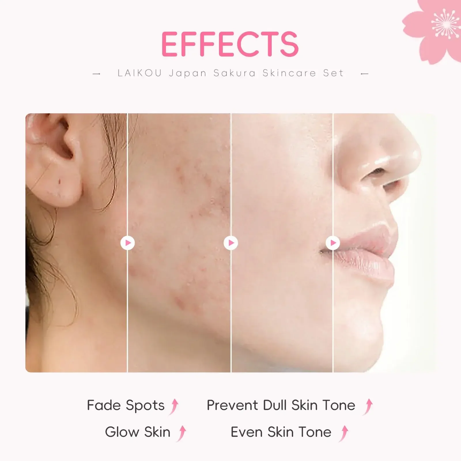اليابان ساكورا مجموعة العناية بالبشرة 4 قطعة ترطيب تشديد المطهر مصل كريم ايسنس علاج العين تليين جمال البشرة النظيفة #4