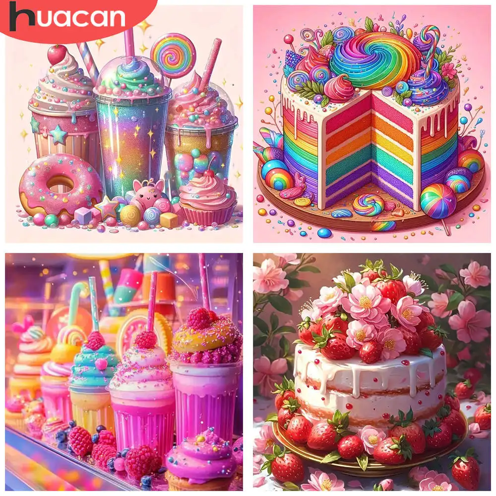 

HUACAN 1 шт. алмазная живопись сладкий десерт фэнтези пастельные цвета 5D DIY наборы для алмазной вышивки 3D мозаичная картина горный хрусталь искусство