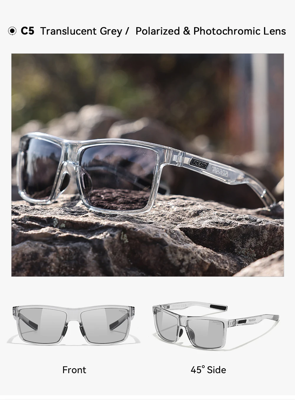 KDEAM Übergroße Herren-Sonnenbrille, polarisiert, TR90, große Sonnenbrille, Breite 160 mm, Schutzhülle im Lieferumfang enthalten, KD0737 MAX – Detail 15