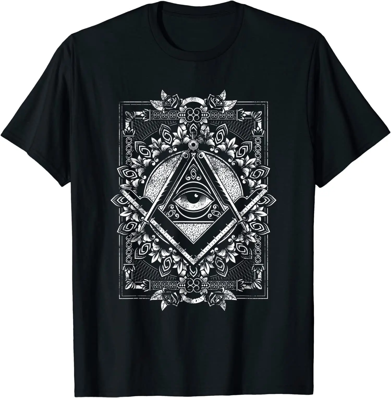 Freemason All-seeing Eye Square Compasses Masonic T-Shirt 100% Cotton O-Neck Summer Short Sleeve Casual Mens T-shirt Size S-3XL