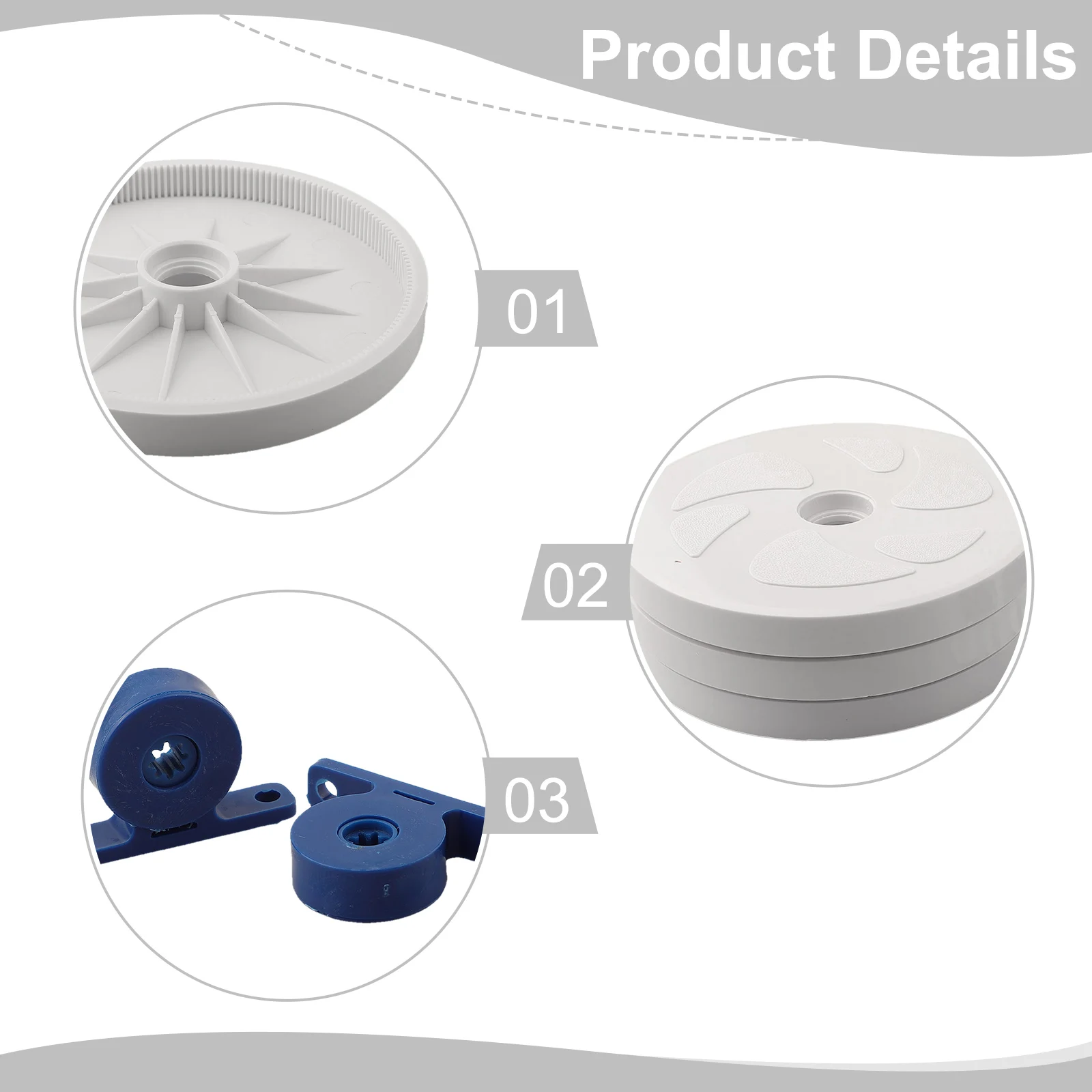 Practical Pool Cleaner Kit Wheel Ball Bearings Screws White+blue For Polaris 180 280 Large Wheels Pool Cleaner