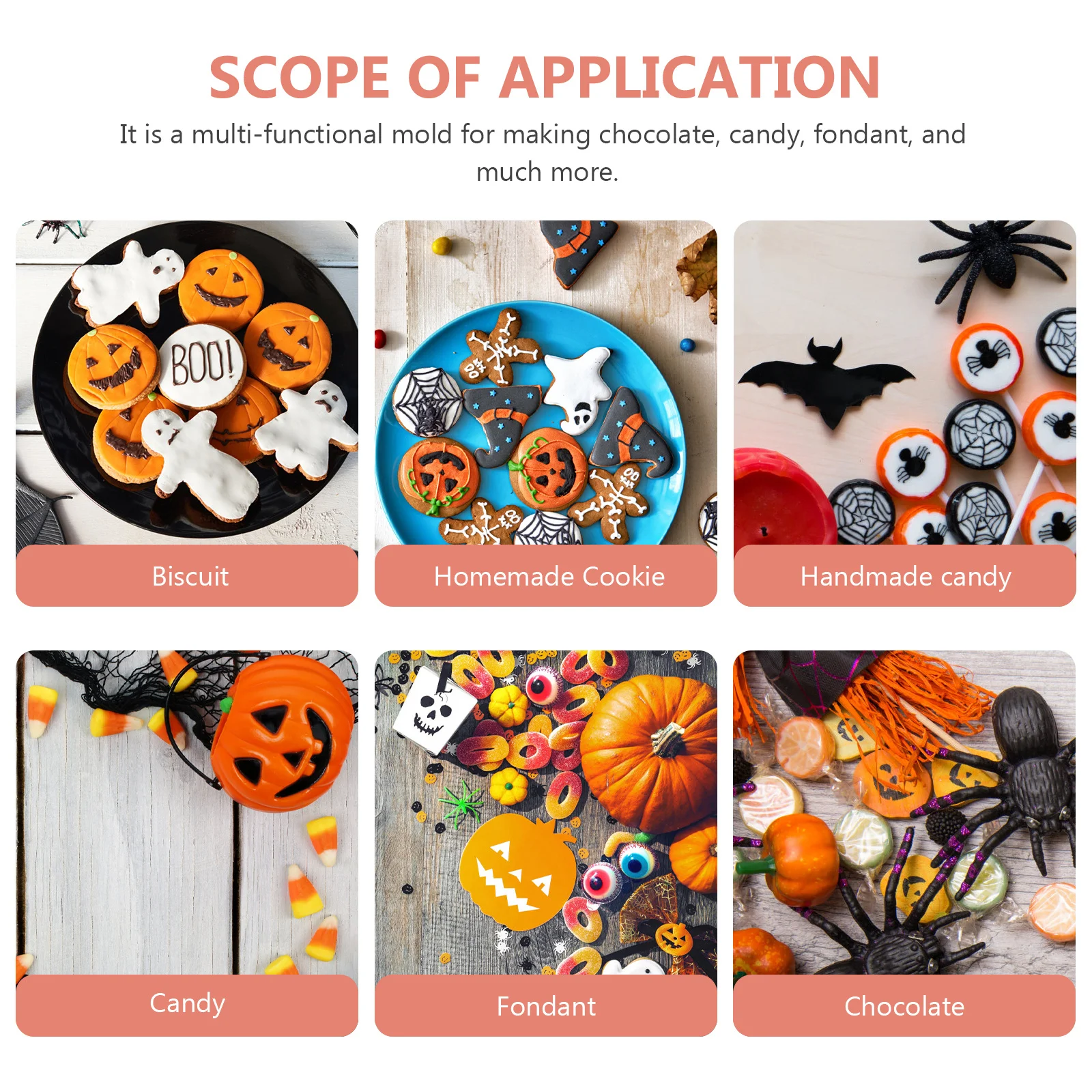 

2Pcs Pumpkin Ghost Molds Multifunctional Silicone Halloween Chocolate Candy Fondant Moulds for Parentchild Bonding Time