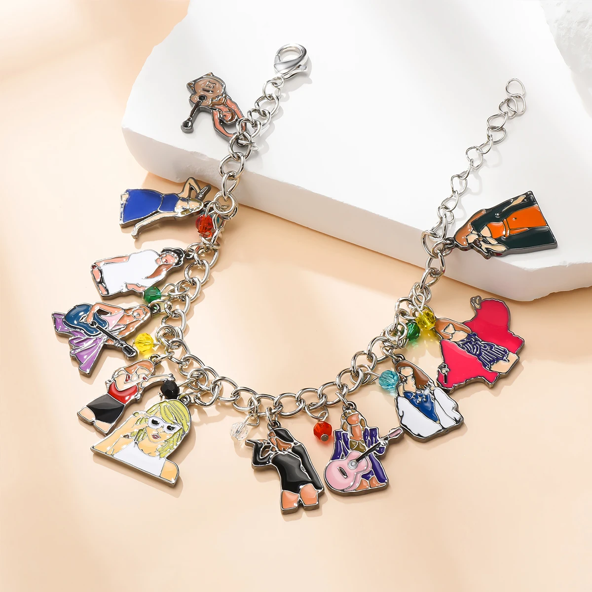 

Catuni New Tay Concert Tour Charm Chain Bracelet Trendy Colorful Charm Jewelry Accessories Meaningful Gift for Fans