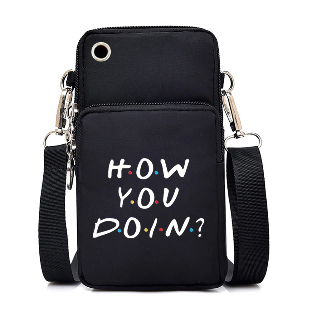 How You Doin Friends TV Show Mini Mobile Phone Bag Women's Messenger Bag All-match Crossbody Bag Hanging Neck Coin Purse Handbag