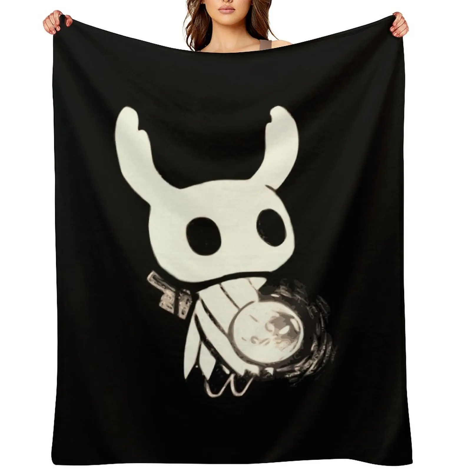 

The Knight From Hollow Knight - Black and White Artwork Throw Blanket Winter beds Weighted Moving Blankets
