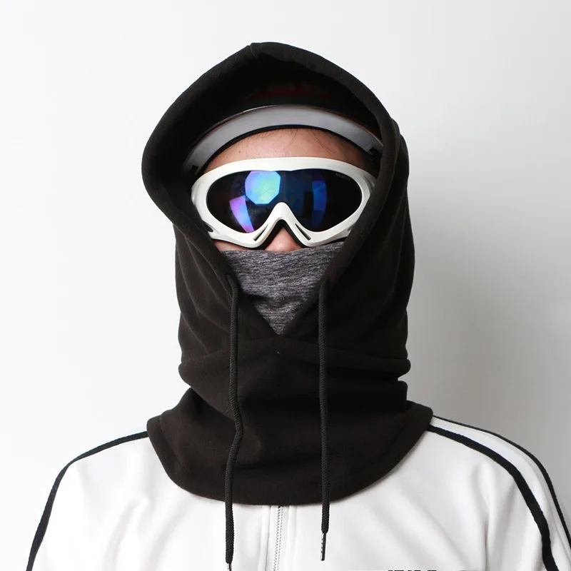 

Зимний теплый головной убор на флисовой подкладке — мотоциклетный/лижный, морозостойкий/ветростойкий, утолщенный чехол для лица/шейи