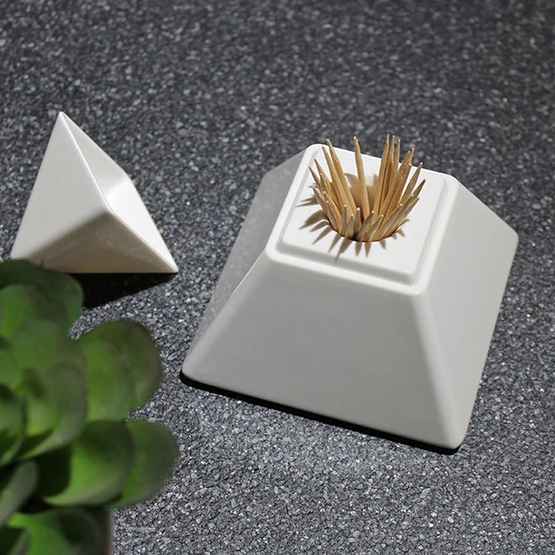 Pyramid Shaped Toothpick Holder Toothpick Dispenser Storage Bucket Room Convenient Toothpick Life Box Home Creative Ornament