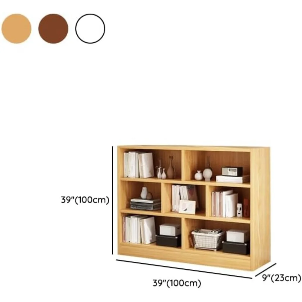 خزانة كتب حديثة مكعبة مع ظهر مغلق وأرفف متعددة الطبقات لتخزين المنزل والمكتب والدراسة والمكتبة
