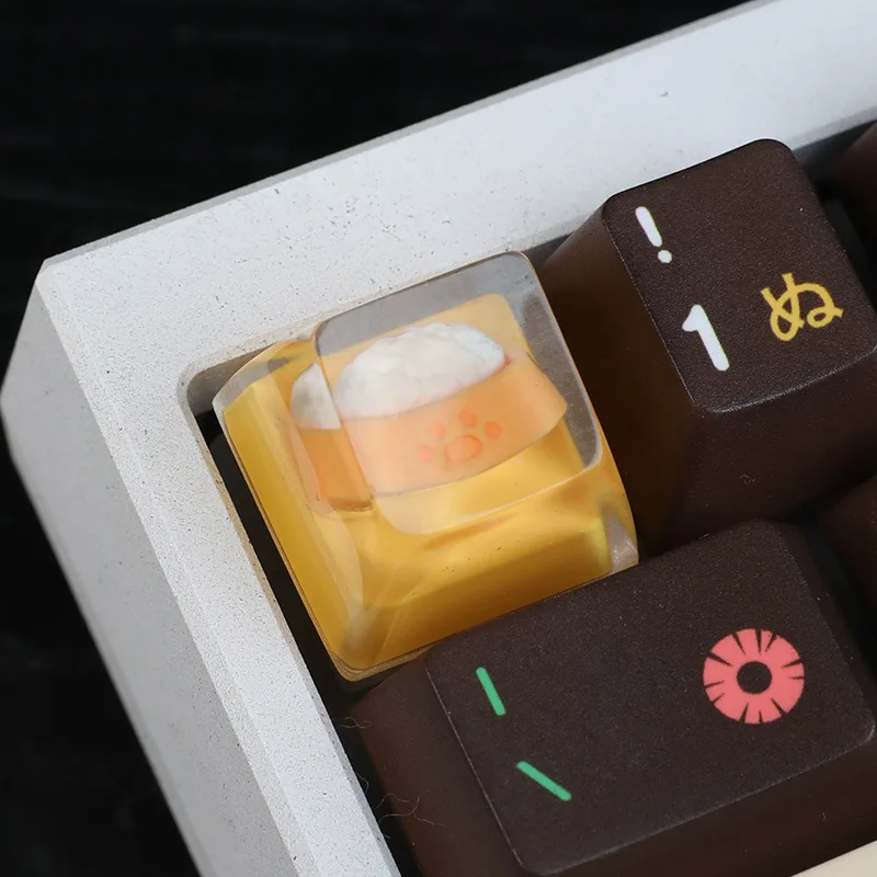 

Resin 3D dog basin keycap Cross shaft mechanical keyboard keycap Single handmade original resin keycap