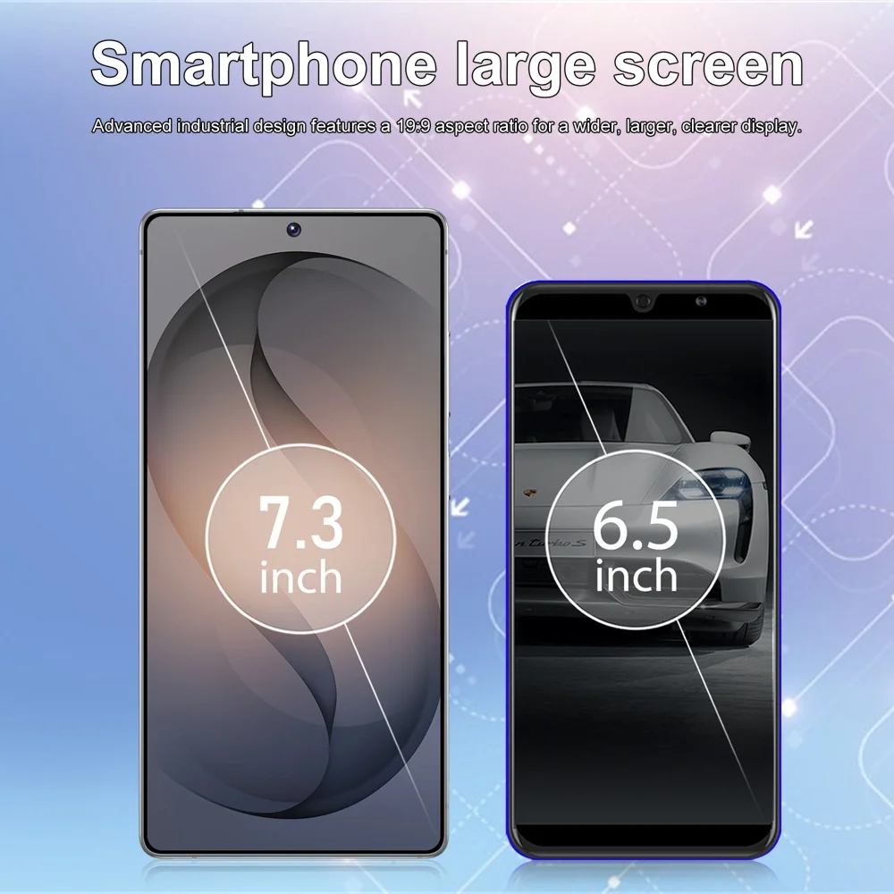 K-Touch Smartphone For C26 Ultra 5G Cell Phone 7800mAh Battery Mobile Phones Full Display 48MP Camera 7.3 Inch HD Android 22GB RAM 2TB ROM Octa Core Face ID Dual SIM 4G Unlocked Android 15 Cell Phone with FM Radio GPS