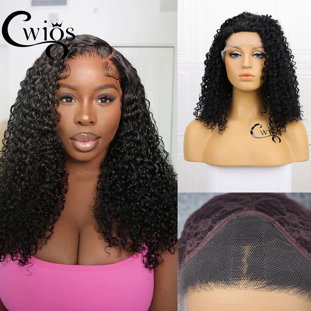 

C-wig Hot Selling 13*3 Free Part Transparent Lace Front Wig Elegant Synthetic Curly Wig for Black Women Party Wigs